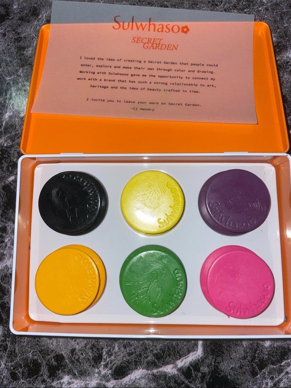 CJ Hendry x Sulwhasoo limited-edition crayon tin set
